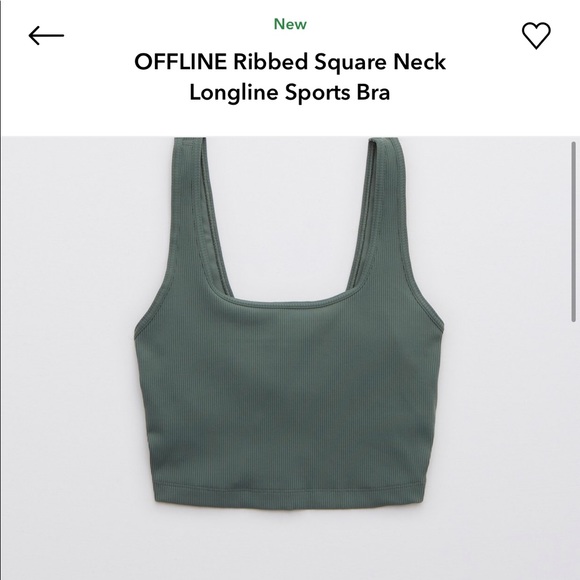 aerie Other - OFFLINE ribbed square neck longline sports bra
